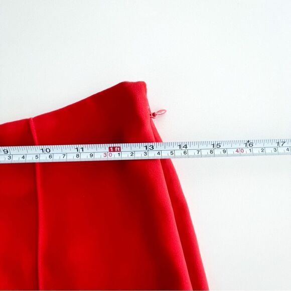 Warehouse High Waist Wide Leg Trousers Red Women's US 4 Polyester - Picture 8 of 13